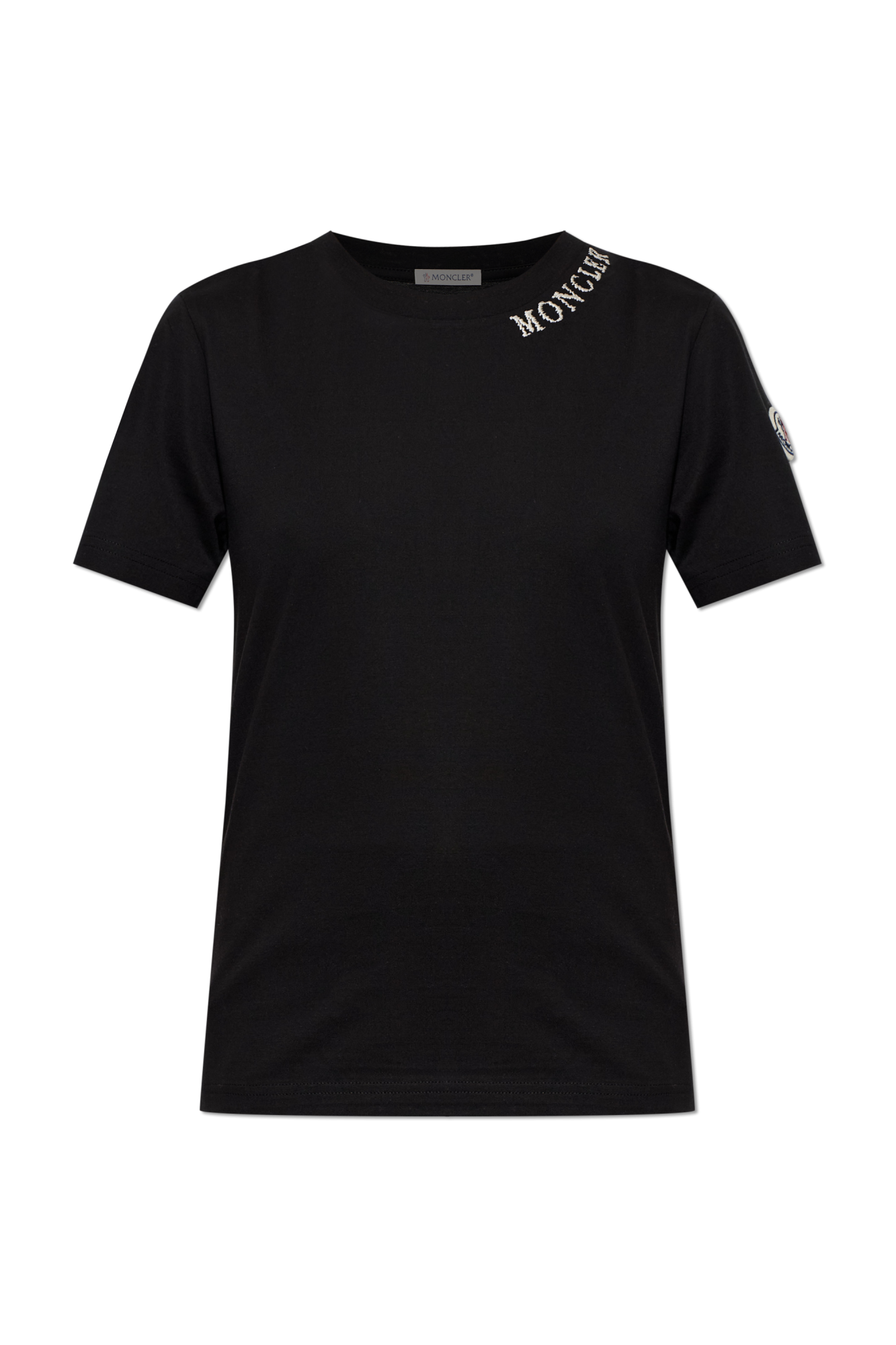 Preto T-shirt com logótipo bordado Moncler - Vitkac Brazil